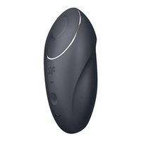Серый вибростимулятор 11см Satisfyer Tap & Climax 1