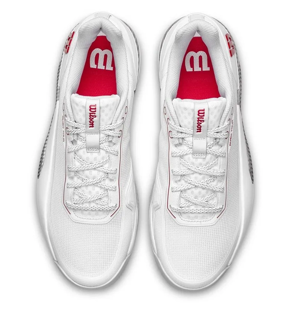 Мужские кроссовки теннисные Wilson Rush Tour 5 - bright white/wilson red