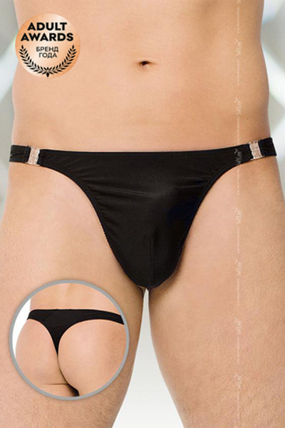 Стринги мужские на застежке SoftLine Collection, черный, XL