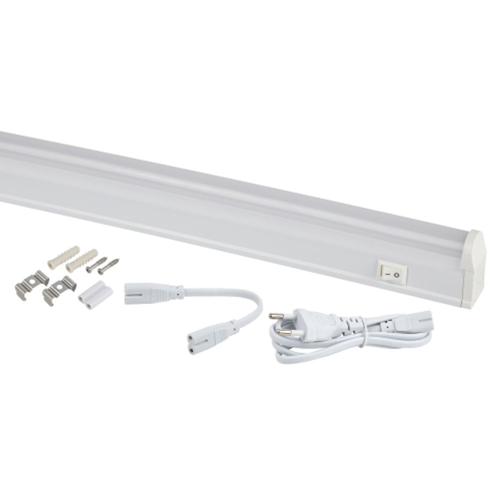 Линейный светодиодный светильник ЭРА LLED-01-12W-4000-W 12Вт 4000K L874мм с выключателем | Бытовые светодиодные линейные светильники