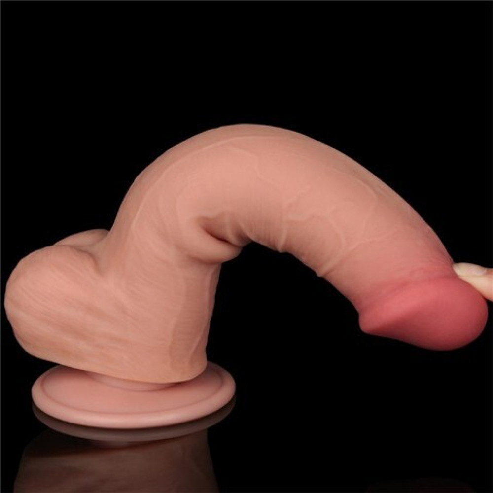 Фаллоимитатор Lovetoy Sliding Skin (20,8×4 см) с двойной плотностью телесный