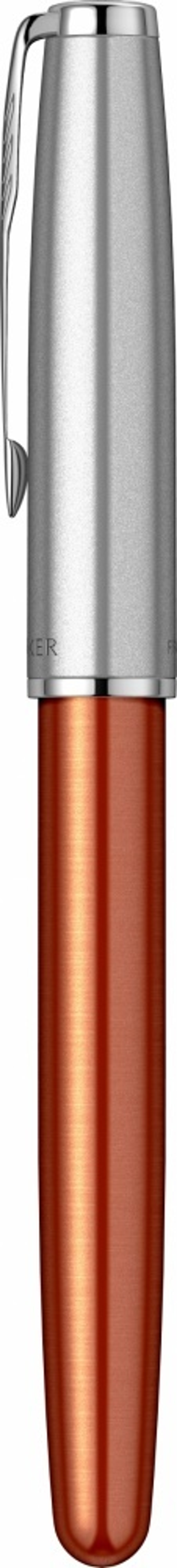 Перьевая ручка Parker Sonnet Essentials Orange SB Steel CT 2169228, перо: F, цвет чернил black, в подарочной упаковке.