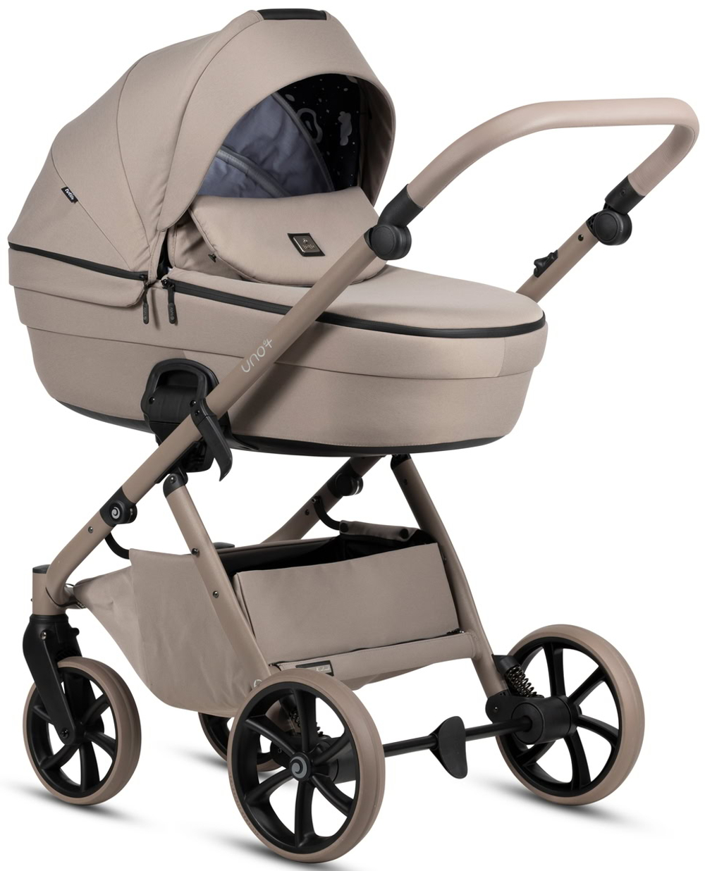 Детская коляска Tutis Uno 6 Plus Essential collection 3 в 1 с автокреслом Elo Lux EduSky Black 1602172 Taupe с сумкой