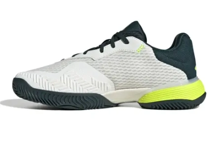 Детские теннисные кроссовки Adidas Barricade K - off white/core black/aurora ivy