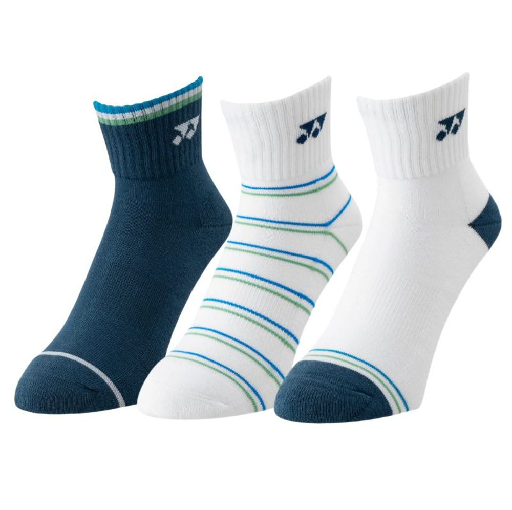 Теннисные носки Yonex Quarter 3P - white/dark blue