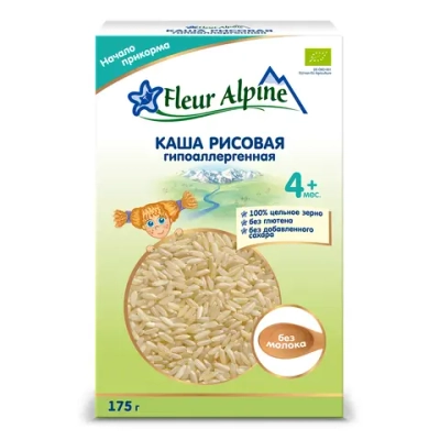 Каша Fleur Alpine безмолочная рисовая 175г с 4 мес