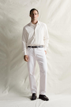 ZARA ДЖИНСЫ STRAIGHT FIT, БЕЛЫЙ