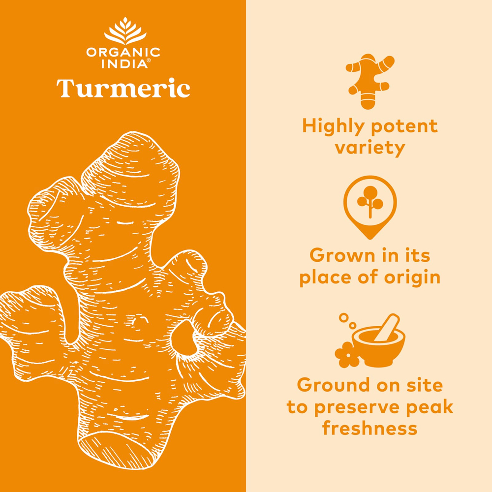 Organic India, Turmeric Formula, куркума, поддержка подвижности и здоровья суставов, 90 растительных капсул