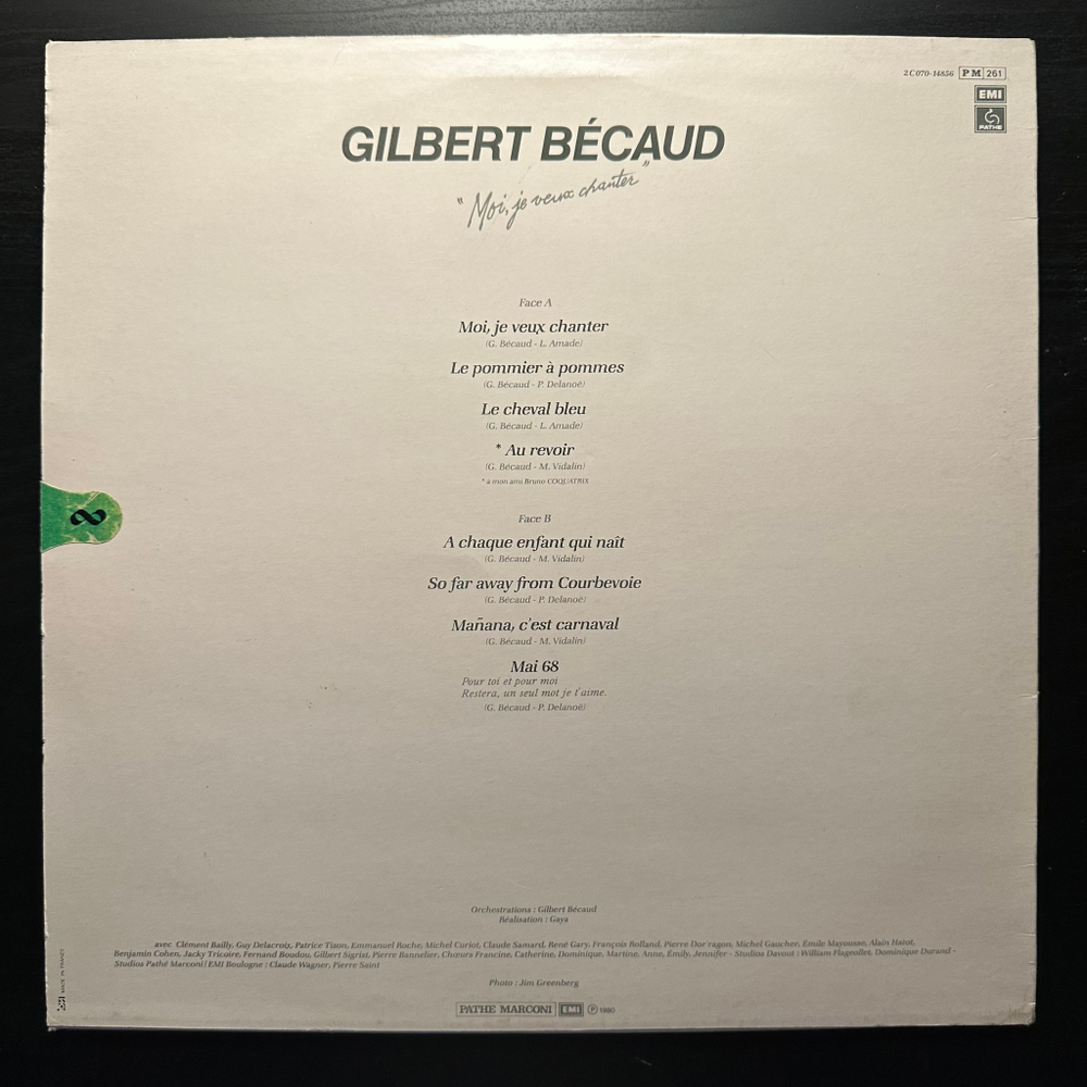 Gilbert Becaud - Moi, Je Veux Chanter (Франция 1980г.)