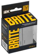 BRITE Выключатель 2-клавишный с индикацией для отелей 10А ВС10-2-9-БрА алюминий IEK