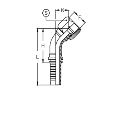 Фитинг DN 20 JIC (Г) 7/8 (45)