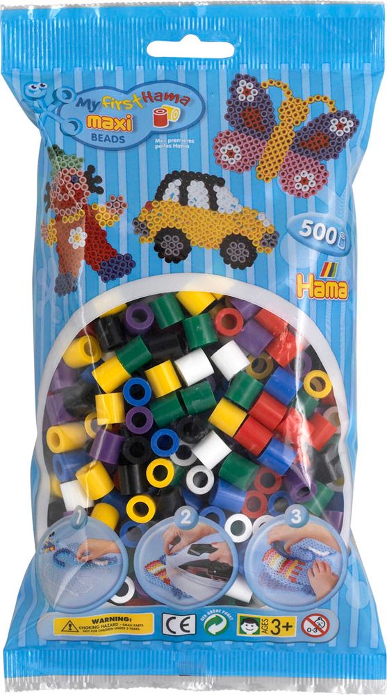 Hama Бусинки для термомозаики MAXI микс, 500 шт (8470)