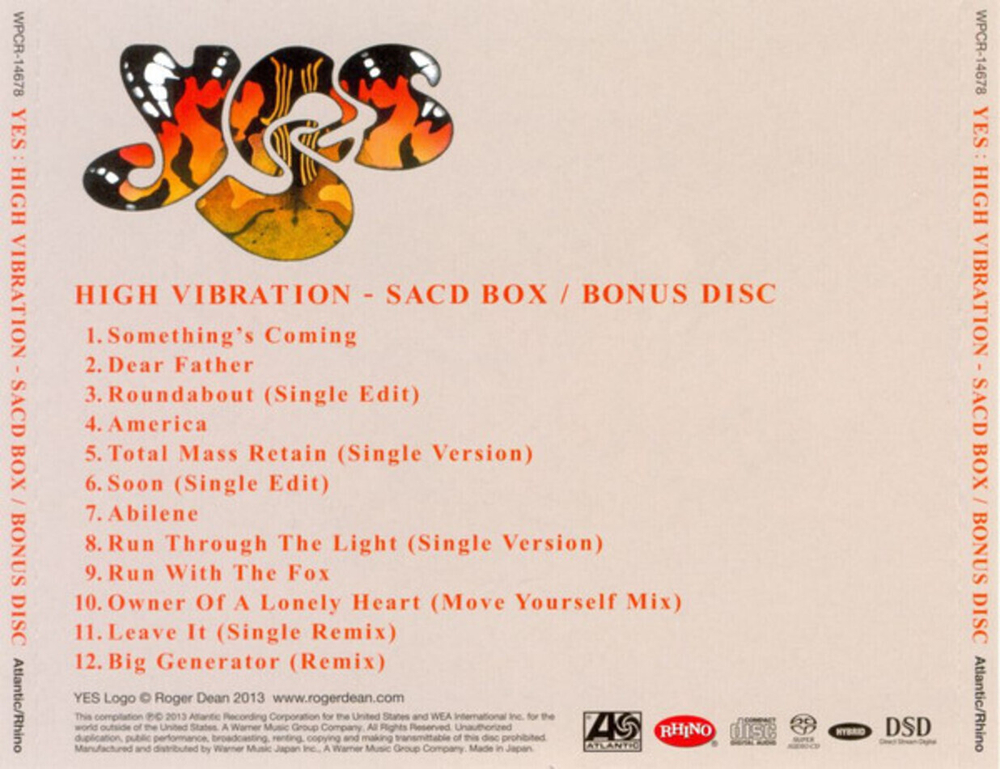 Yes / High Vibration - SACD Box (16SACD)