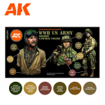 Набор красок AK interactive WWII US Army Soldier Uniform Colors Set 3G, 6 красок
