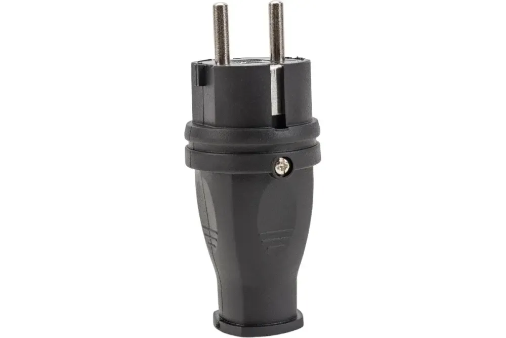 TDM Вилка прямая каучуковая 2Р+РЕ 16А 250В IP44 SQ0612-0001