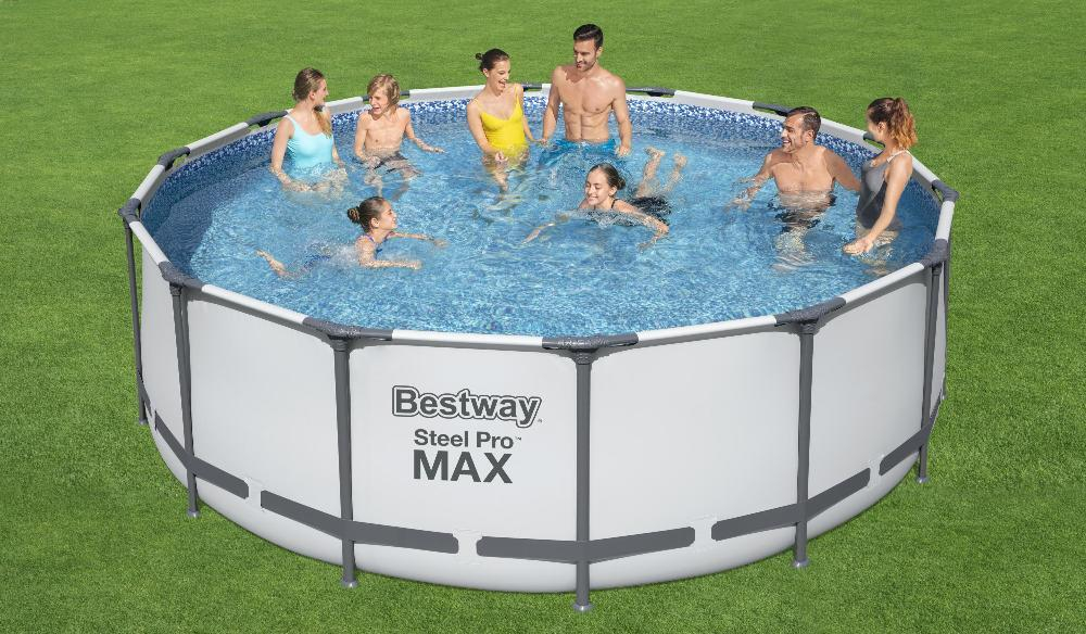 Бассейн каркасный BestWay Steel Pro Max 15232 л/фильтр-насос 3028 л/ч/лестница/тент