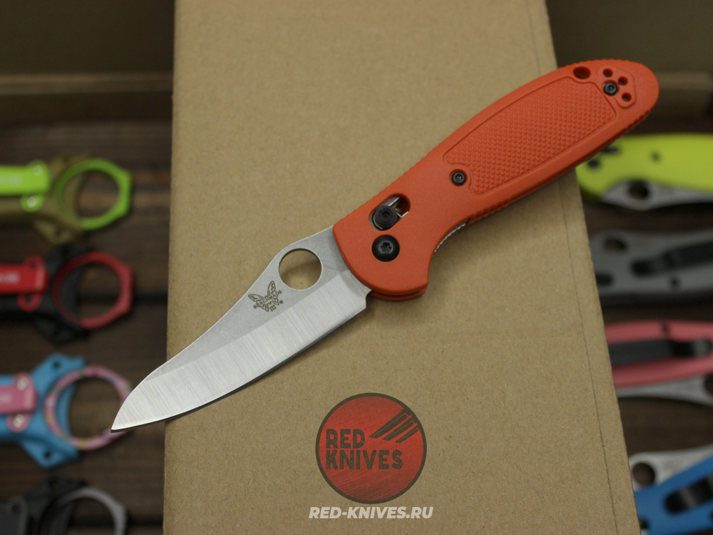 Нож Benchmade 555 Griptilian Mini - оранж нейлон, клинок стоунвош