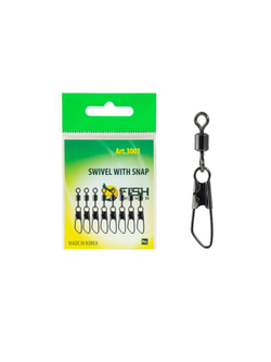 Вертлюжок рыболовный SWIVEL WITH SNAP с застежкой Safety 3001 №3