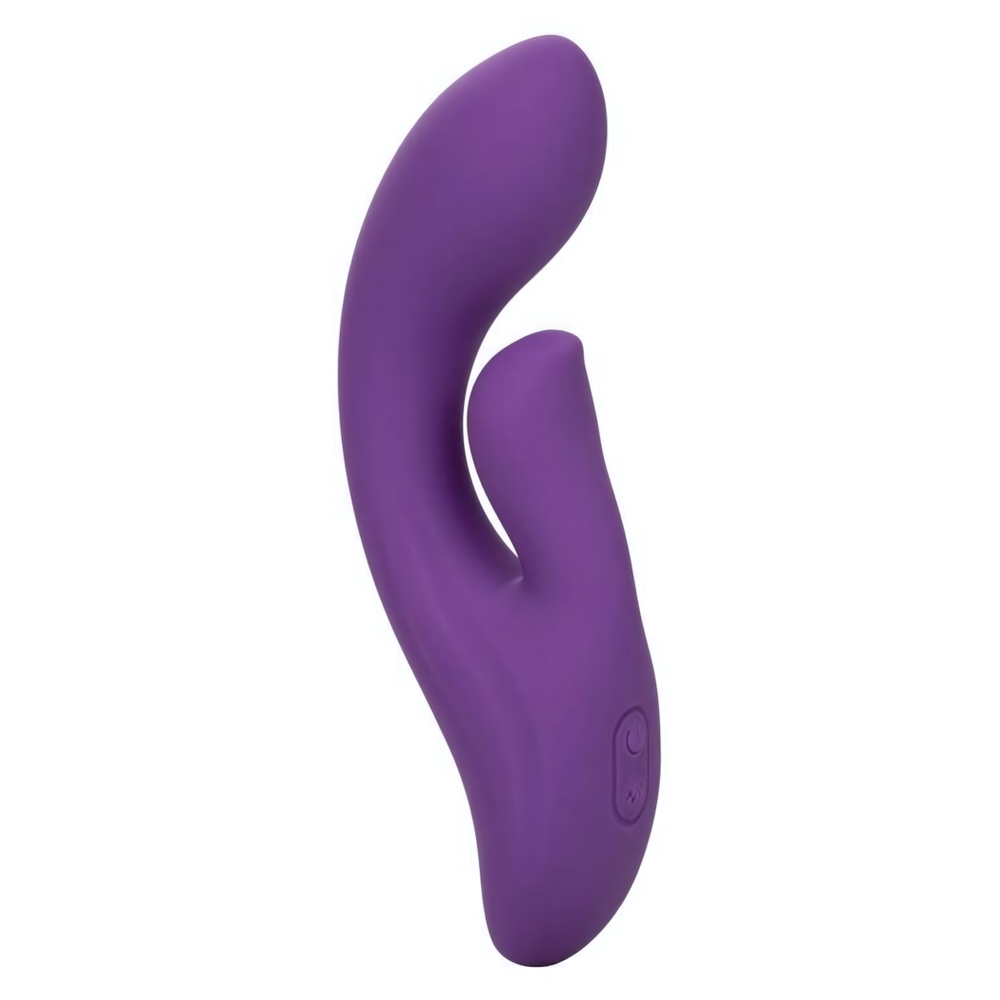 Фиолетовый вибратор-кролик Stella Liquid Silicone Dual Pleaser - 17,25 см. (Цвет: фиолетовый)