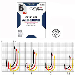 Крючки Cobra ALLROUND CA121MIX  №10, 10 шт.