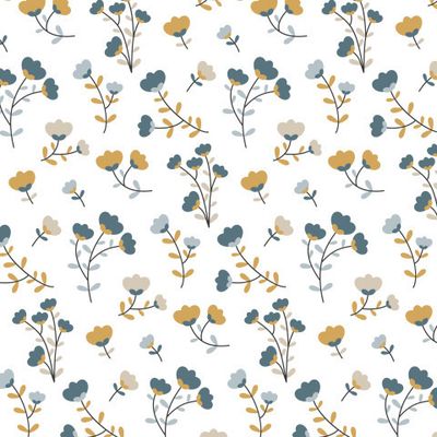 Принт ткани мелкие цветочки. Цветочный рисунок на белом. Cute flower pattern. Floral print fabric.