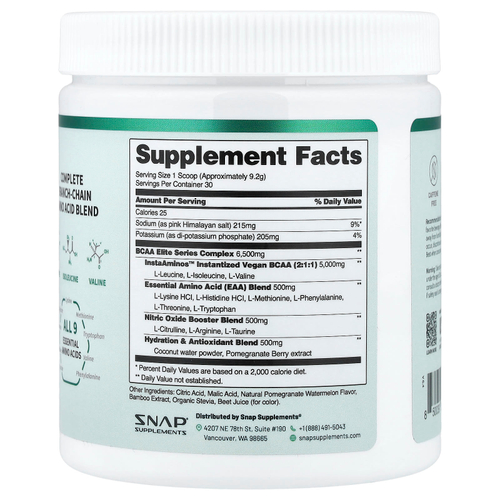 Snap Supplements, BCAA, со вкусом граната и арбуза, 277 г (9,77 унции)