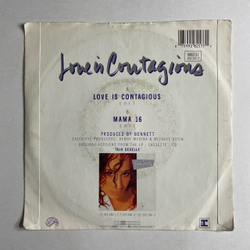 Винтажная виниловая пластинка LP Taja Sevelle Love Is Contagious (USA 1987) 7 дюймов, 45 RPM, Single