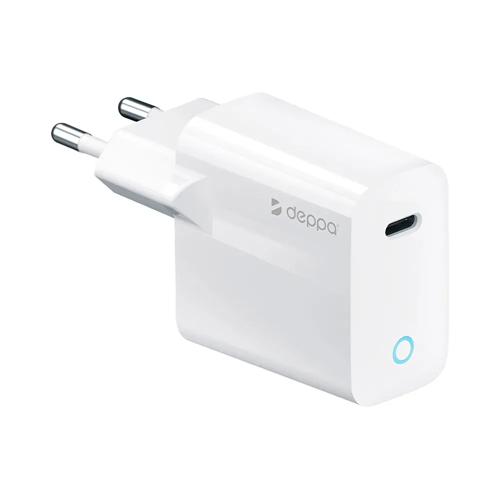 Сетевое зарядное устройство Deppa, USB-C, 20 Вт, White (Белый)