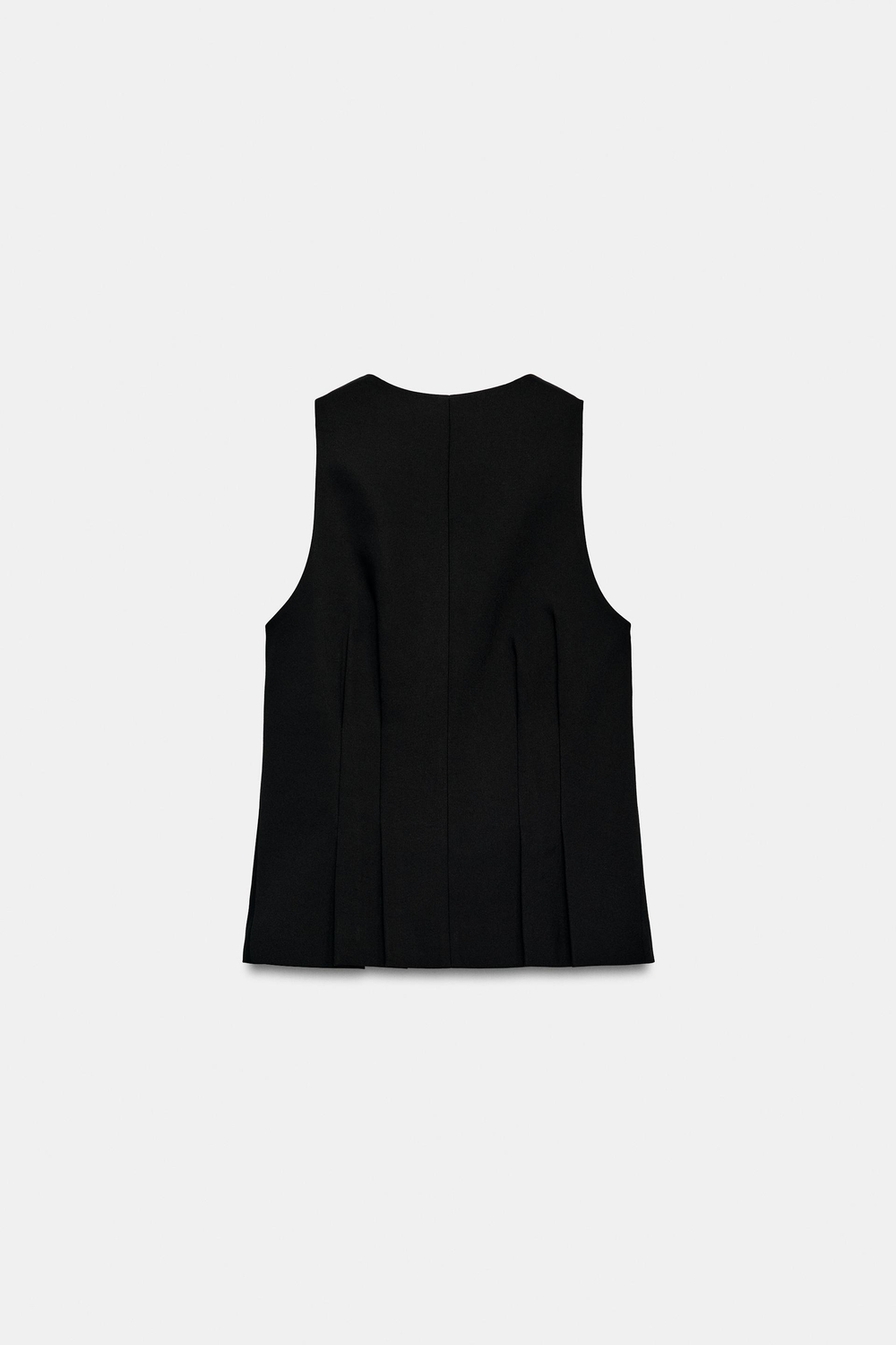 ZARA ЖИЛЕТ СО СКЛАДКАМИ, ЧЕРНЫЙ
