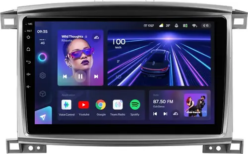 Магнитола для Toyota Land Cruiser 100, Lexus LX470 2002-2007 (климат на цветном экране) - Teyes CC3L на Android 10, CarPlay, 4G SIM-слот