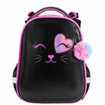 Ранец BRAUBERG SHINY, 2 отделения, с брелком, "Smiling cat", 38х28х14 см, 272040