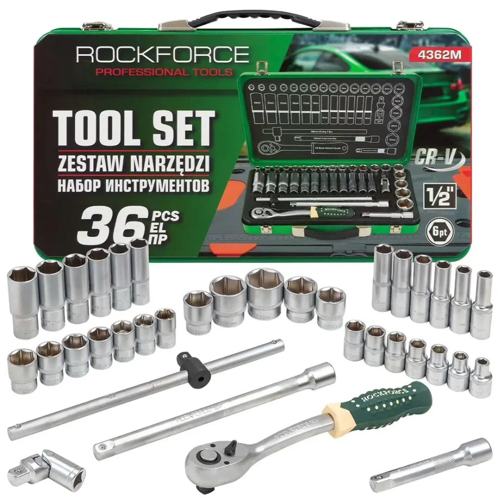 Набор инструментов 36пр. 1/2''6pt RockFORCE RF-4362M