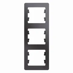 Рамка пластиковая на 3 поста вертикальная Systeme Electric Glossa Графит GSL001307