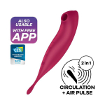 Малиновый вибромассажер 22,2см Satisfyer Twirling Pro+ J2018-305-1