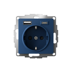 ATLASDESIGN РОЗЕТКА 16А c 2 USB A+C, 5В/2,4А/3,0А, 2х5В/1,5А, механизм, АКВАМАР