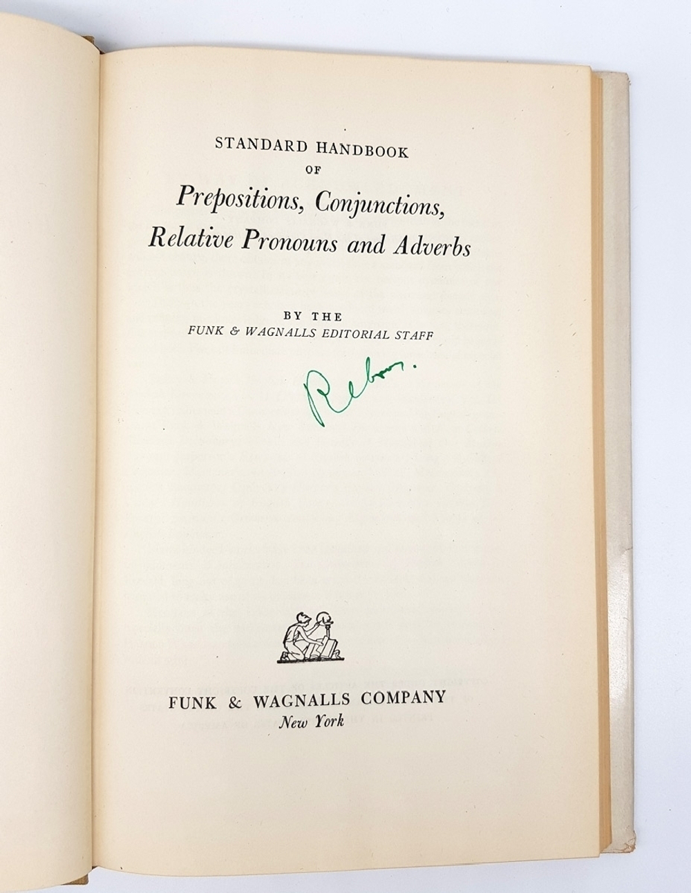 "Standard Handbook of Prepositions, Conjunctions, Relative Pronouns, and Adverbs (Стандартный справочник предлогов, союзов, относительных местоимений и наречий)". 1953г.