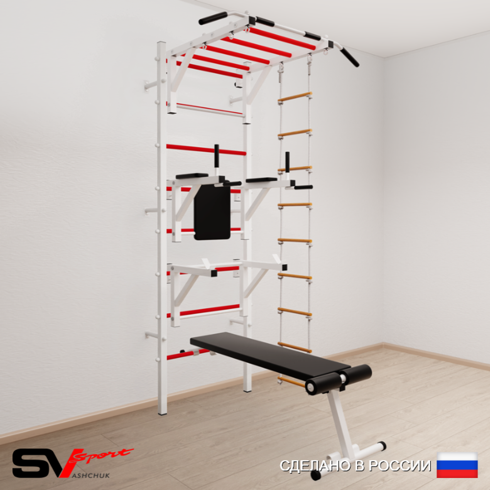 Шведская стенка Sv Sport 562 (Турник рукоход/Брусья/Стойка/Скамья/Лестница)