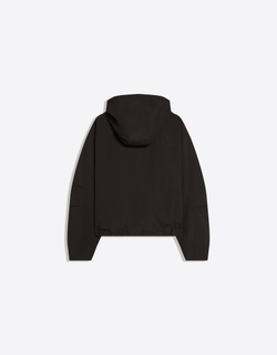 BERSHKA Водостойкая техническая куртка с капюшоном, черный