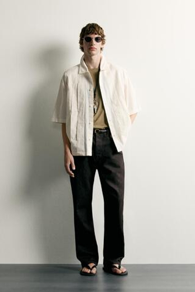 РУБАШКА СО СКЛАДКАМИ RELAXED FIT — ZARA