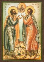 Икона "Флор и Лавр" 6х9 на МДФ-6