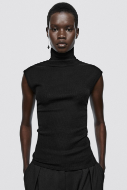 Massimo Dutti Топ из 100% шерсти - Limited Edition, черный