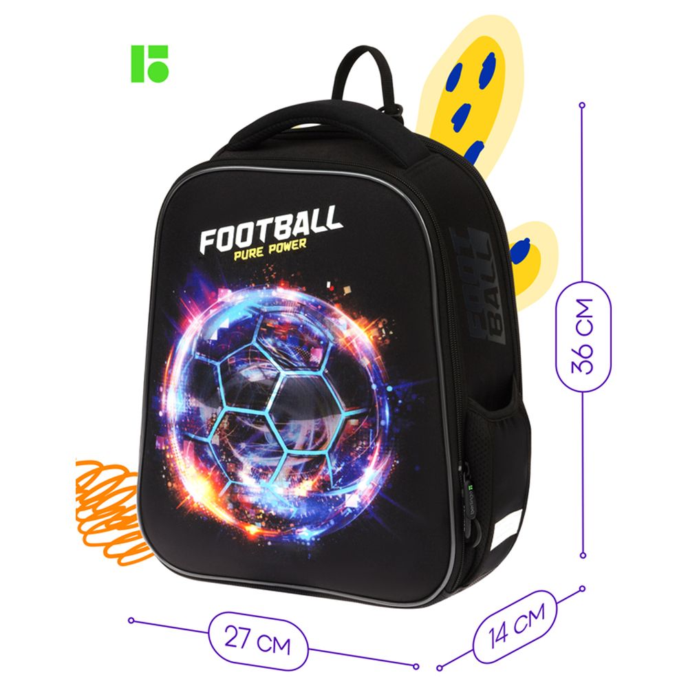 Ранец Berlingo Expert Mini Football power 36х27х14см, 2 отд., анатомическая спинка, с мешком д/обуви