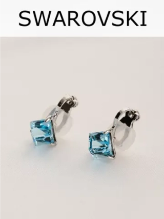 Клипсы Миражи с голубыми кристаллами Swarovski