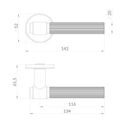 Ручка раздельная PUNTO SHELL EST.R52 BL-24 черный /60481/