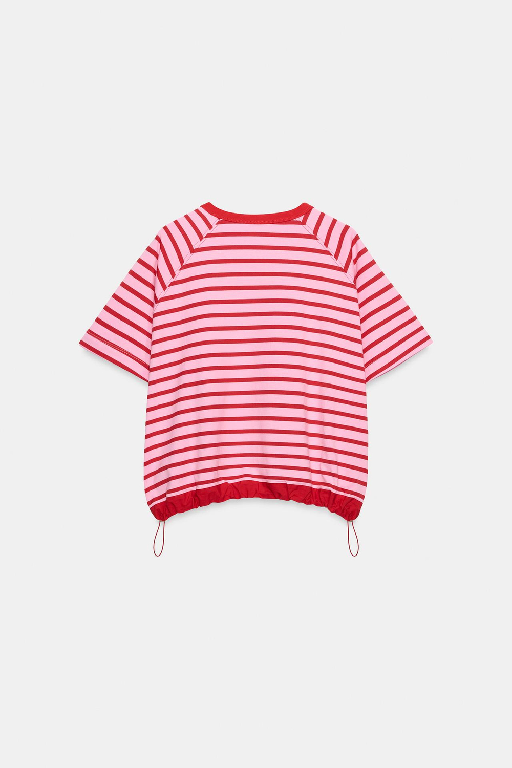 ZARA ФУТБОЛКА В ПОЛОСКУ СО СТОППЕРАМИ, РОЗОВЫЙ