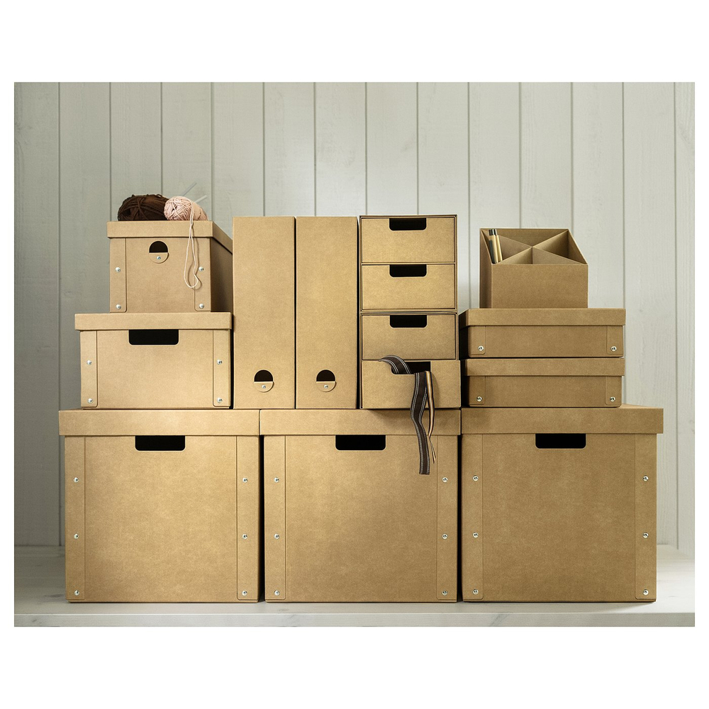 IKEA GÄRDESGÅRD  (ИКЕА ГЭРДЕСГОРД)  -  Коробка с крышкой - натуральный 25х35х8 см