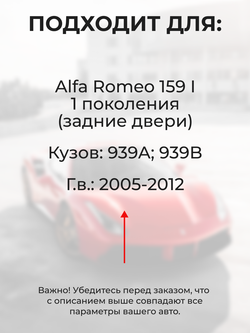 Ремкомплект ограничителей дверей Alfa Romeo 159 (I) 939A; 939B (Задние двери, тип 43) 2005-2012
