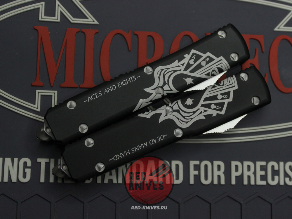 Нож Microtech Ultratech "Dead Man's Hand" T/E A+++ Tanto (Левый) - клинок апокалиптик