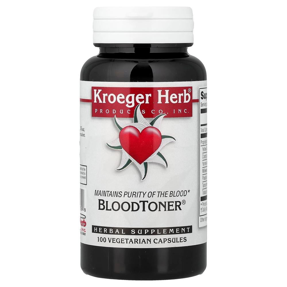 Kroeger Herb Co, Blood Toner, тоник для крови, 100 вегетарианских капсул