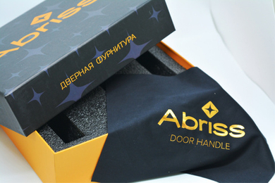 Ручка цинковая на тонком квадратном основании ABRISS R50.187 GR/BL (Графит/Черная вставка)